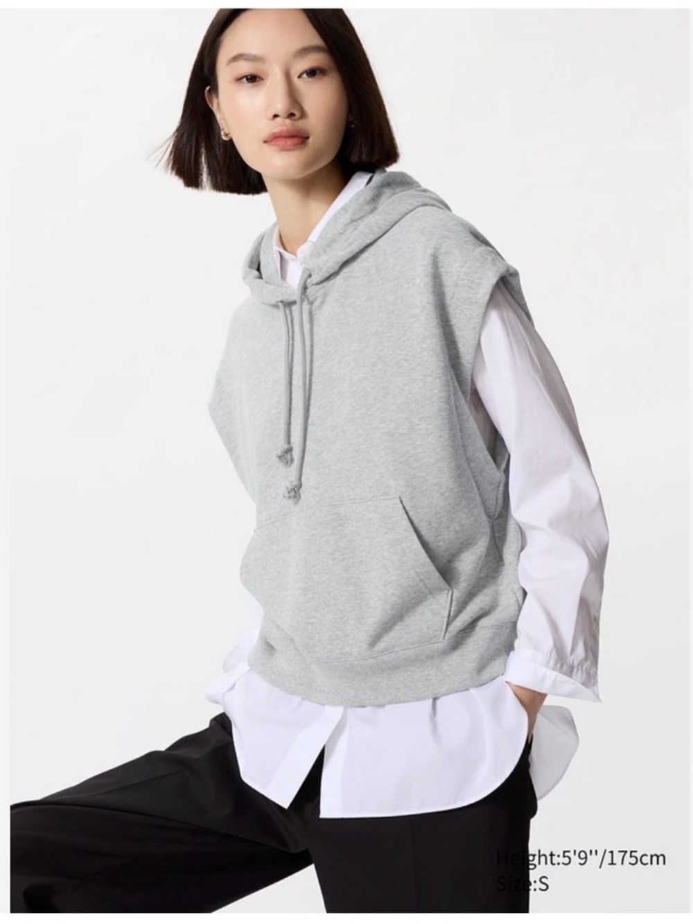 Uniqlo Sleeveless Hooded Sweatshirt Vest